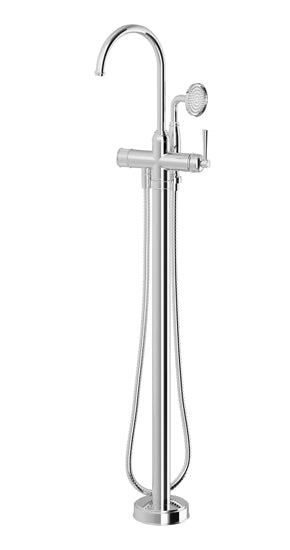 Cromford Floor Mounted Bath Mixer with Hand Shower
