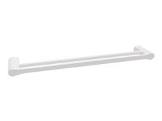 Manhattan Double Towel Rail 600mm Gloss White & Chrome