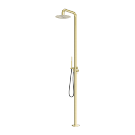ZEN SS316L OUTDOOR FREESTANDING SHOWER COLUMN BRUSHED GOLD (NR162205ABG)