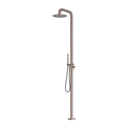 ZEN SS316L OUTDOOR FREESTANDING SHOWER COLUMN BRUSHED BRONZE (NR162205ABZ)