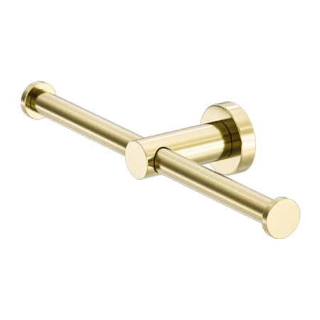 MECCA DOUBLE TOILET ROLL HOLDER BRUSHED GOLD (NR1986DBG)