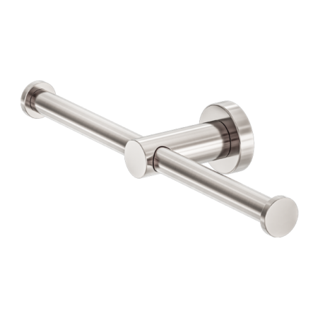 MECCA DOUBLE TOILET ROLL HOLDER BRUSHED NICKEL (NR1986DBN)
