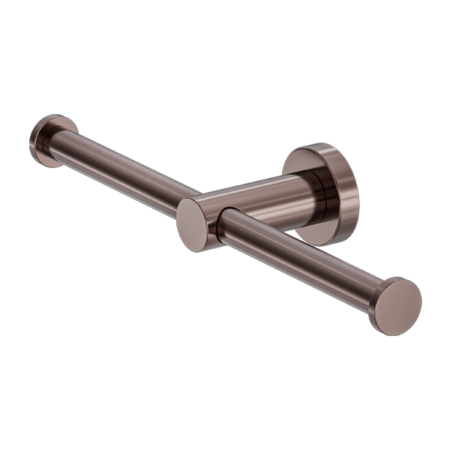 MECCA DOUBLE TOILET ROLL HOLDER BRUSHED BRONZE (NR1986DBZ)