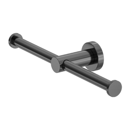MECCA DOUBLE TOILET ROLL HOLDER GUN METAL (NR1986DGM)