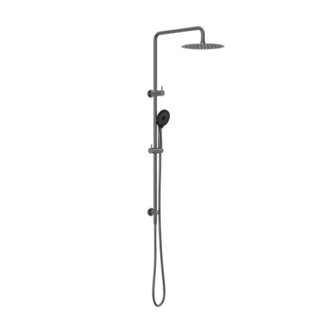 ROUND PROJECT TWIN SHOWER 4 STAR RATING GUN METAL (NR232105FGM)