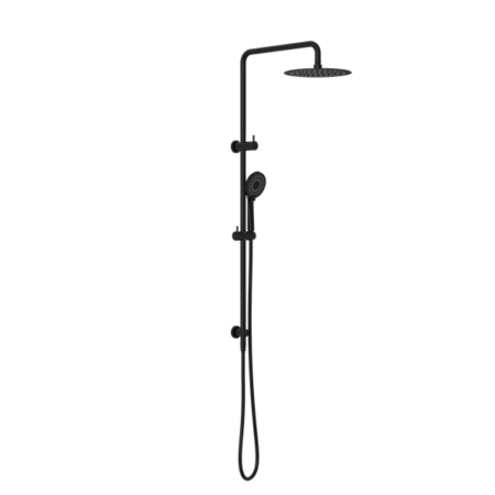 ROUND PROJECT TWIN SHOWER 4 STAR RATING MATTE BLACK (NR232105FMB)