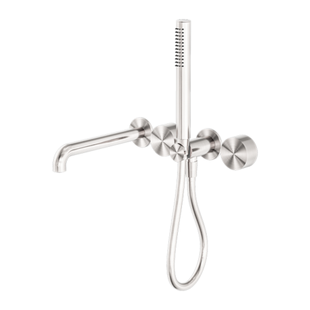 KARA PROGRESSIVE SHOWER SYSTEM SEPARATE PLATE WITH SPOUT 230/250MM BRUSHED NICKEL