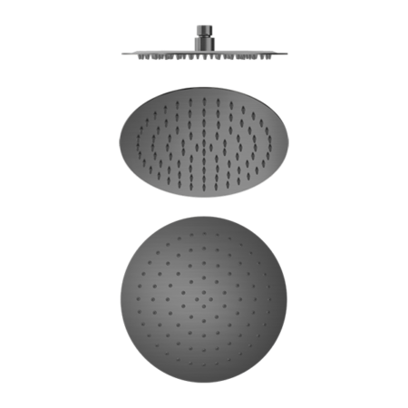 250MM ROUND STAINLESS STEEL SHOWER HEAD 4 STAR RATING GUN METAL (NR507036GM)