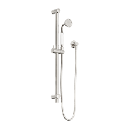 YORK SHOWER RAIL WITH WHITE PORCELAIN HAND SHOWER BRUSHED NICKEL (NR692105A01BN)