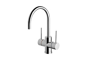 Vivid Slimline Twin Handle Sink Mixer 160mm Gooseneck