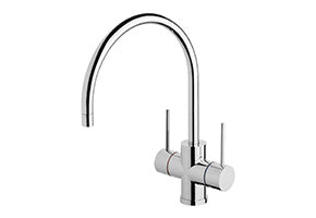 Vivid Slimline Twin Handle Sink Mixer 220mm Gooseneck