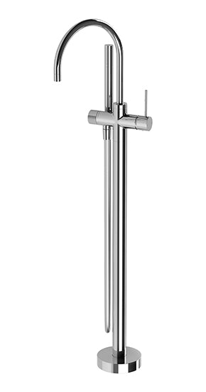 Vivid Slimline Floor Mounted Bath Mixer with Hand Shower