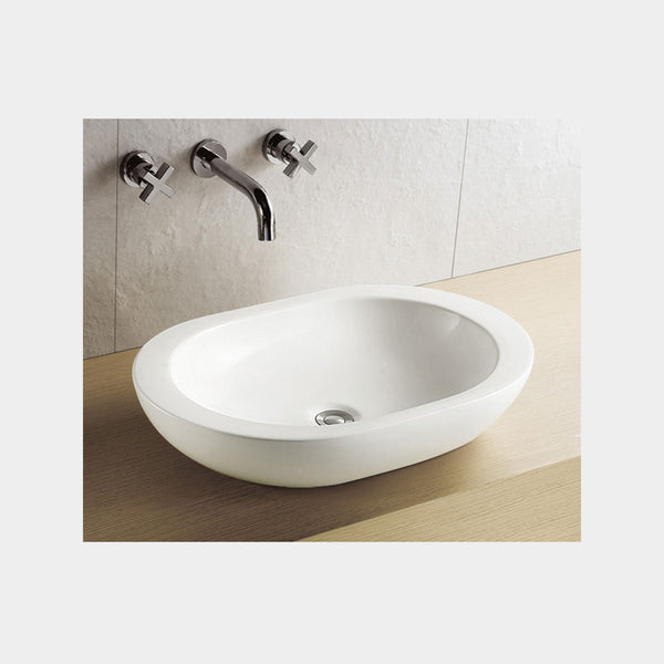 Valley Oval Above Counter Ceramic Basin No Tap Hole-0